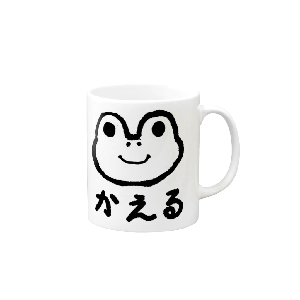 chicodeza by suzuriのかえるの線画 Mug :right side of the handle