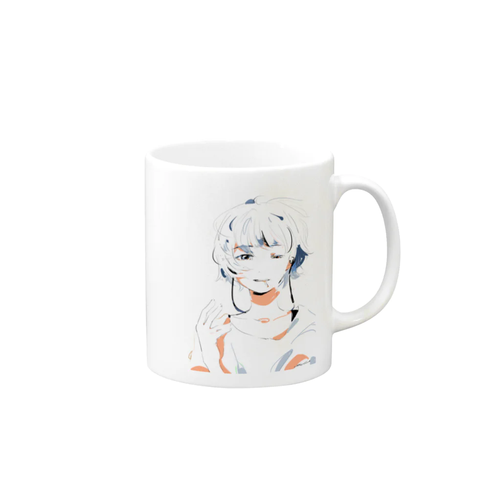 ゆののタバコ女の子 Mug :right side of the handle