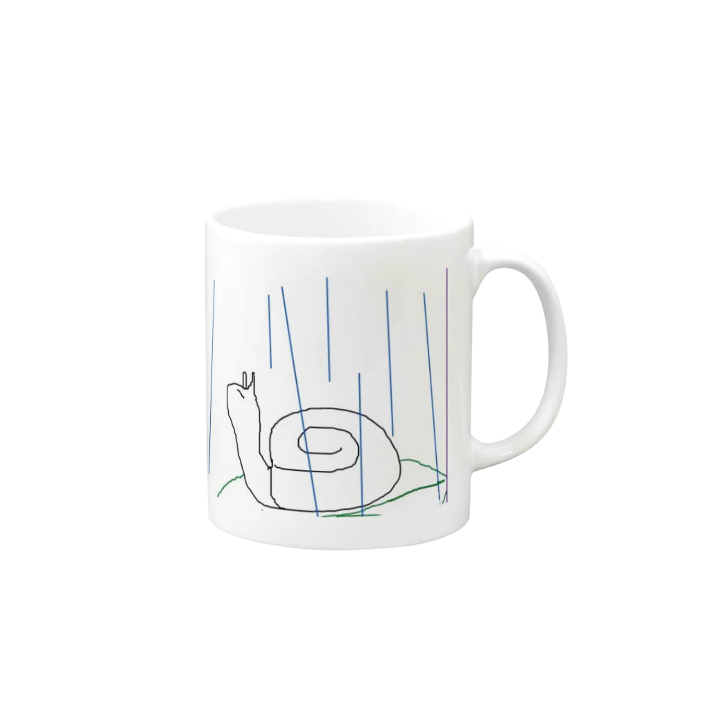 なまちの雨を感じるカタツムリ Mug :right side of the handle