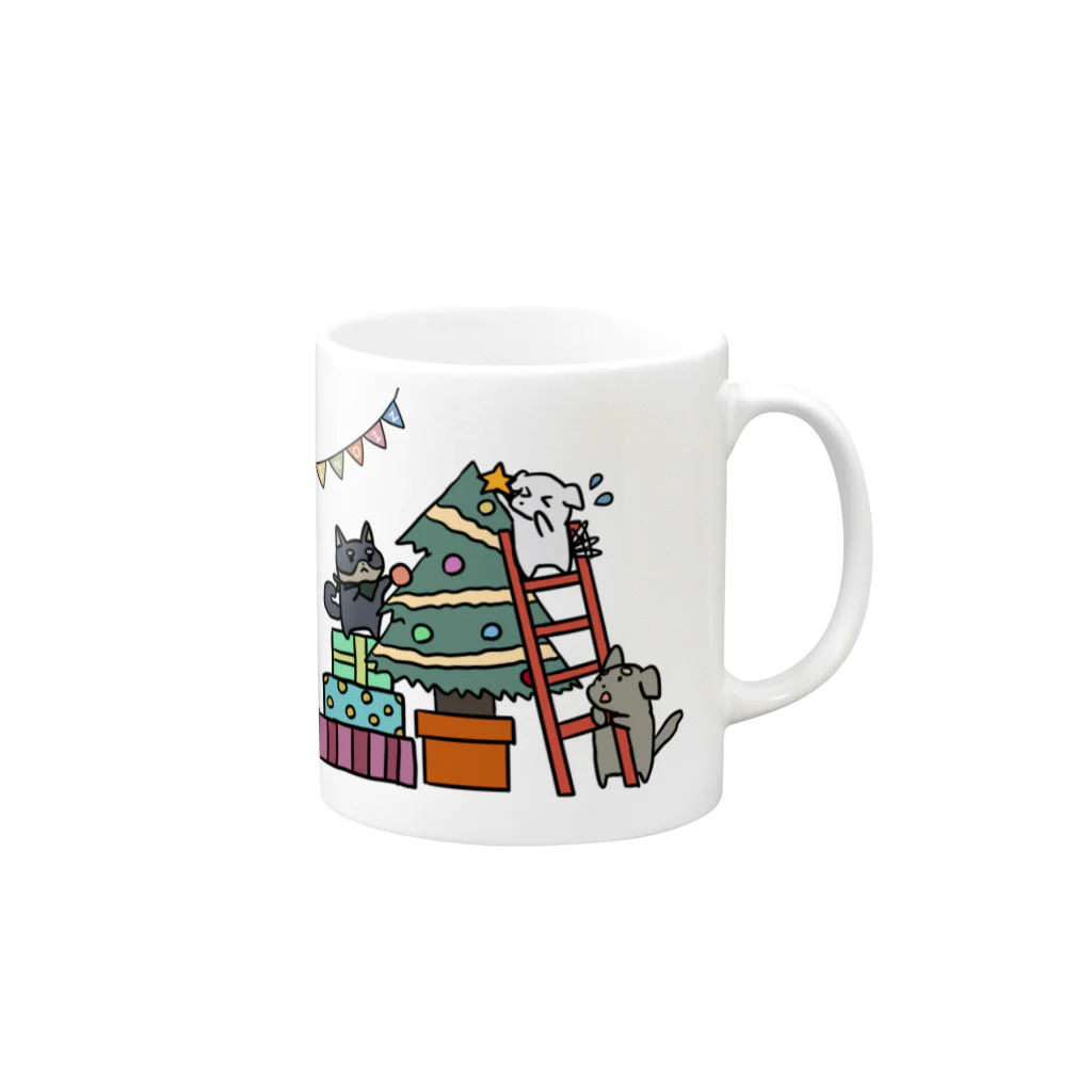 INOIZの【冬季限定】いぬいずのクリスマス Mug :right side of the handle