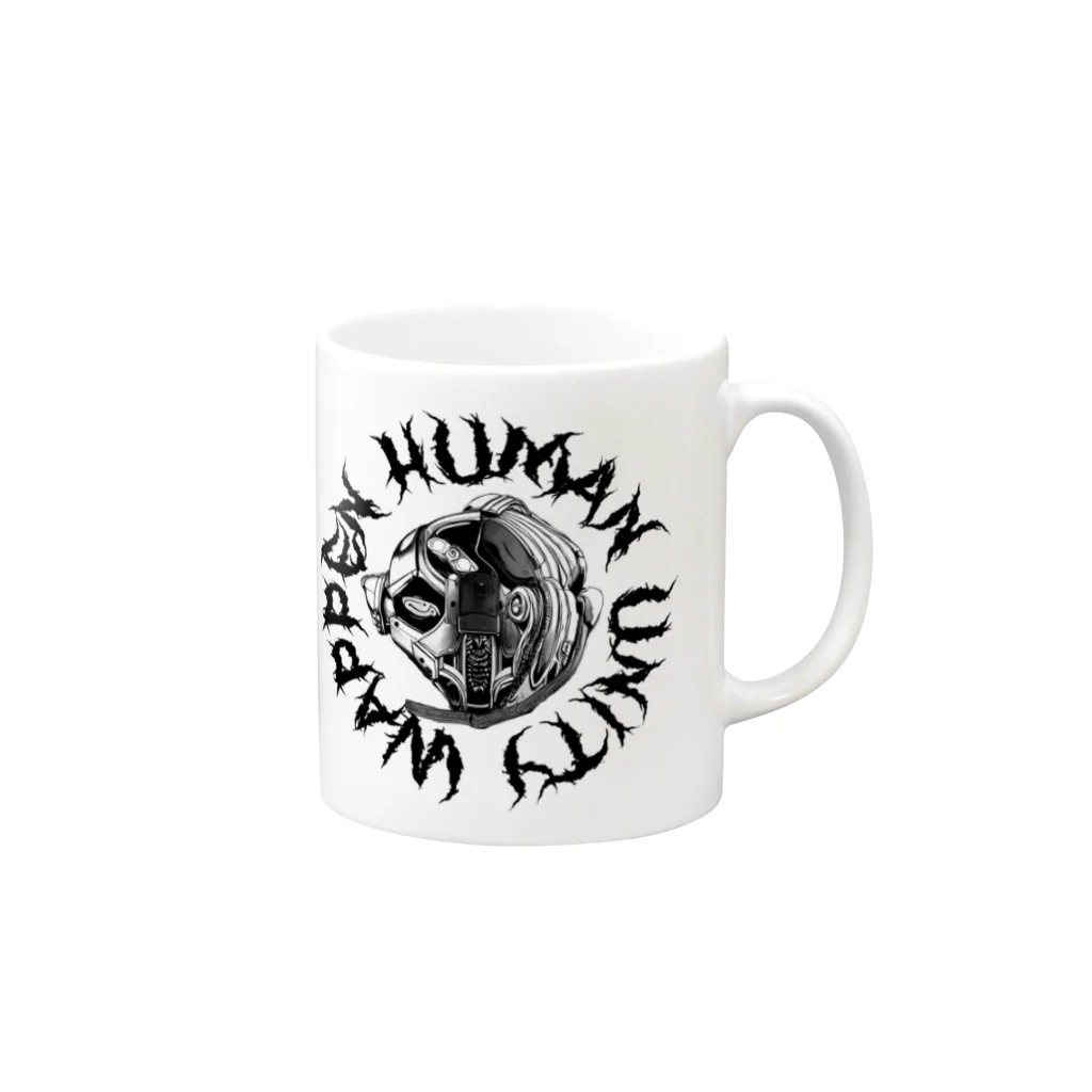 Wappen Human UnityのPunks  Wappen Human 02 :Cyborg Edition マグカップの取っ手の右面