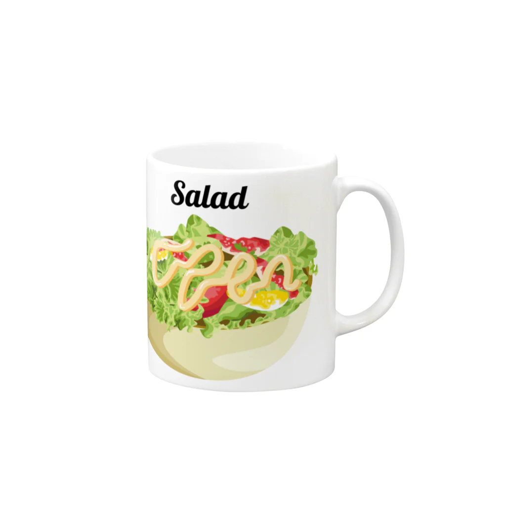 DRIPPEDのSalad-サラダ- Mug :right side of the handle