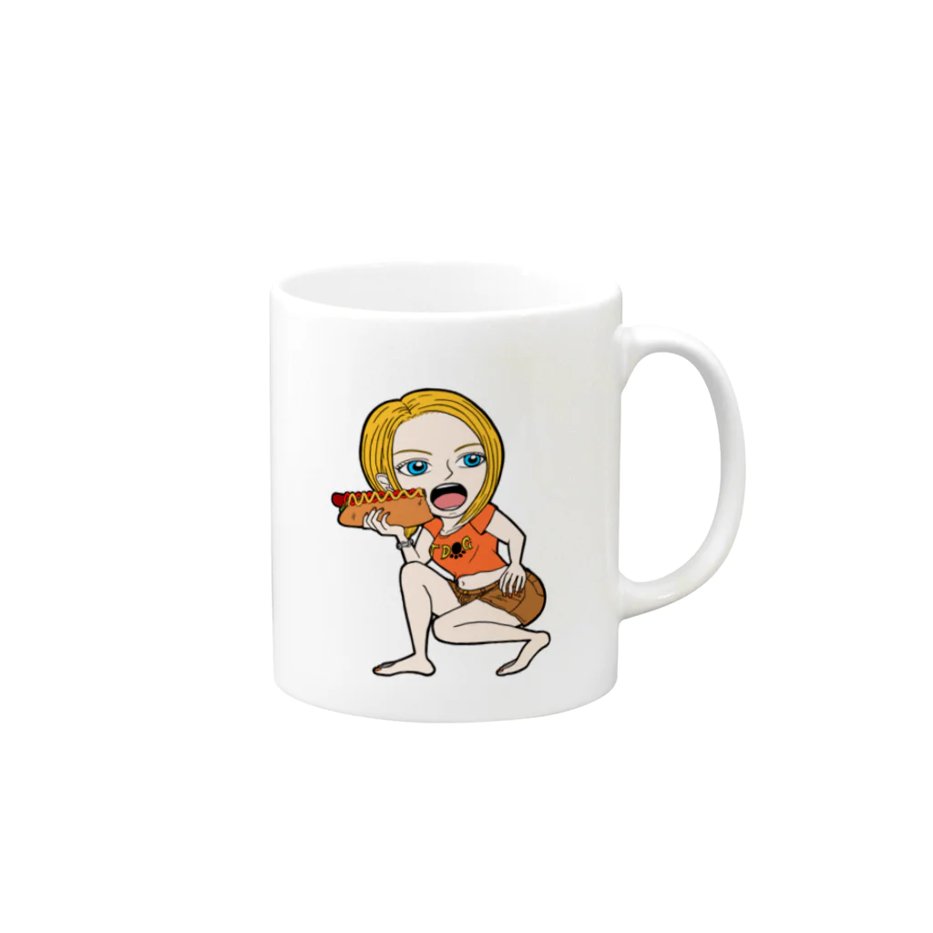 HOT DOGのなっつどっぐ Mug :right side of the handle