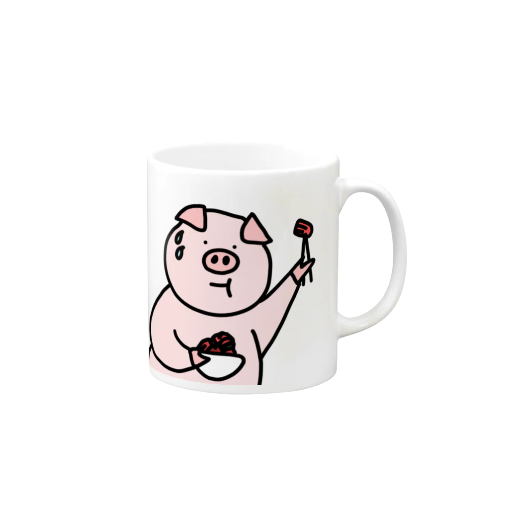 ＋Whimsyの豚キムチ Mug :right side of the handle