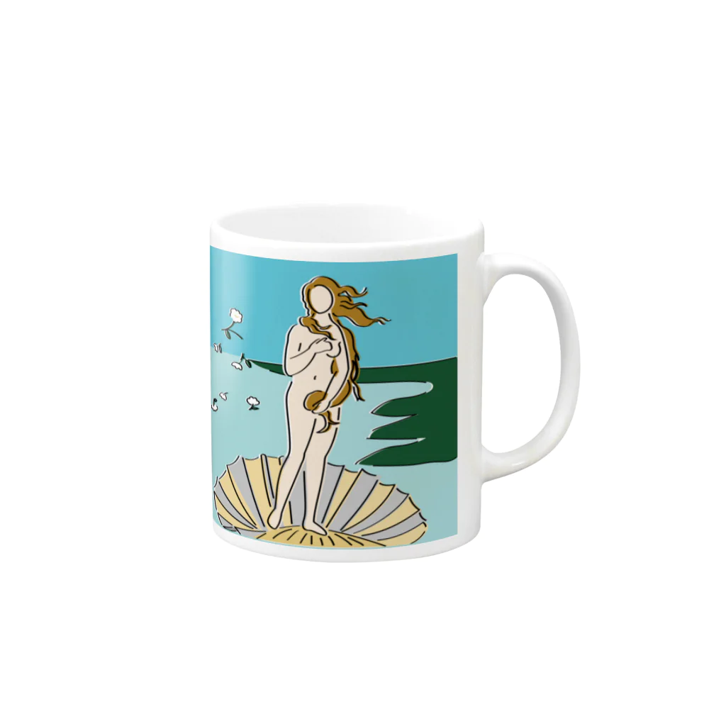 hikari_yamaguchiのBirth of Venus マグカップの取っ手の右面