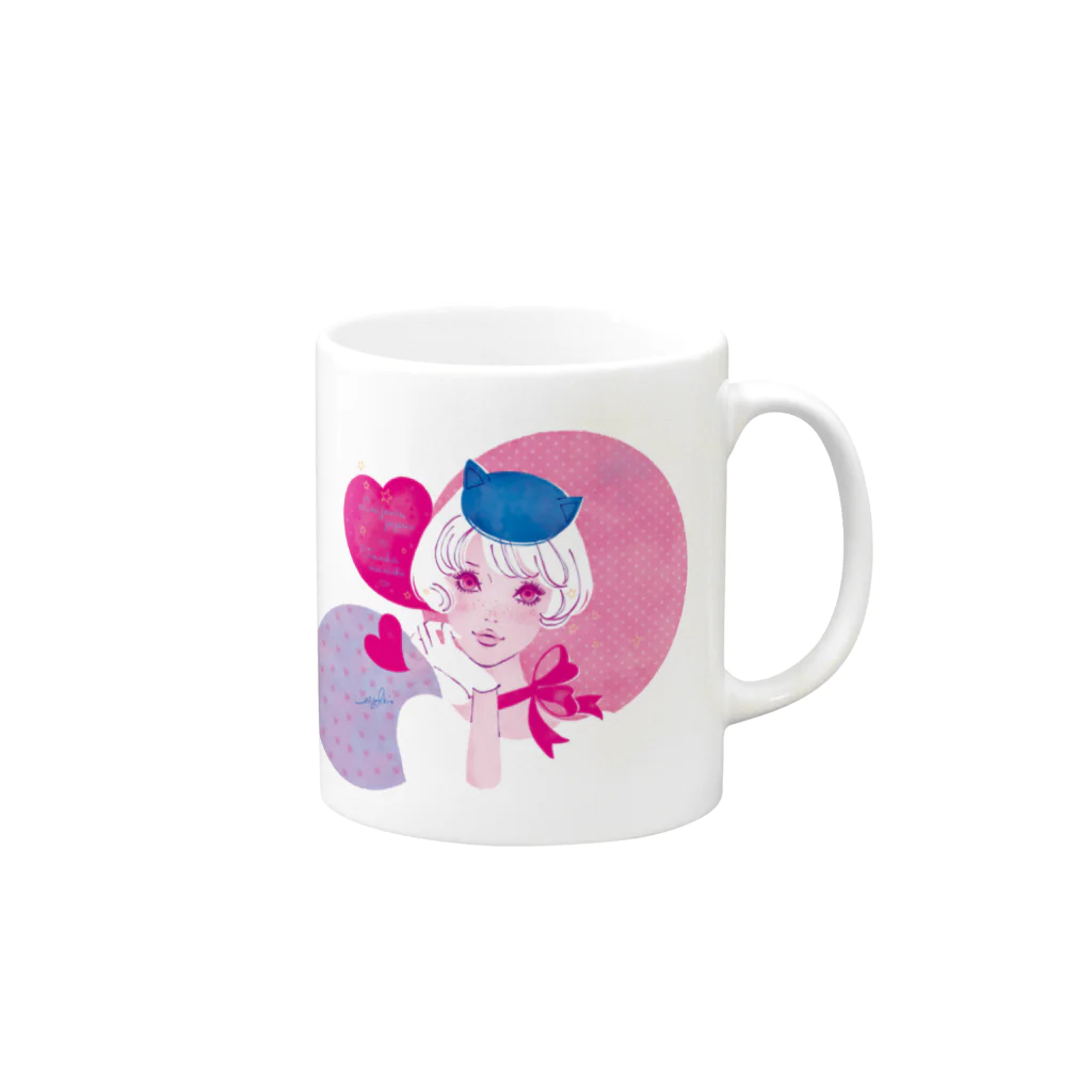 蛯原あきらのねこ耳お帽子 Mug :right side of the handle