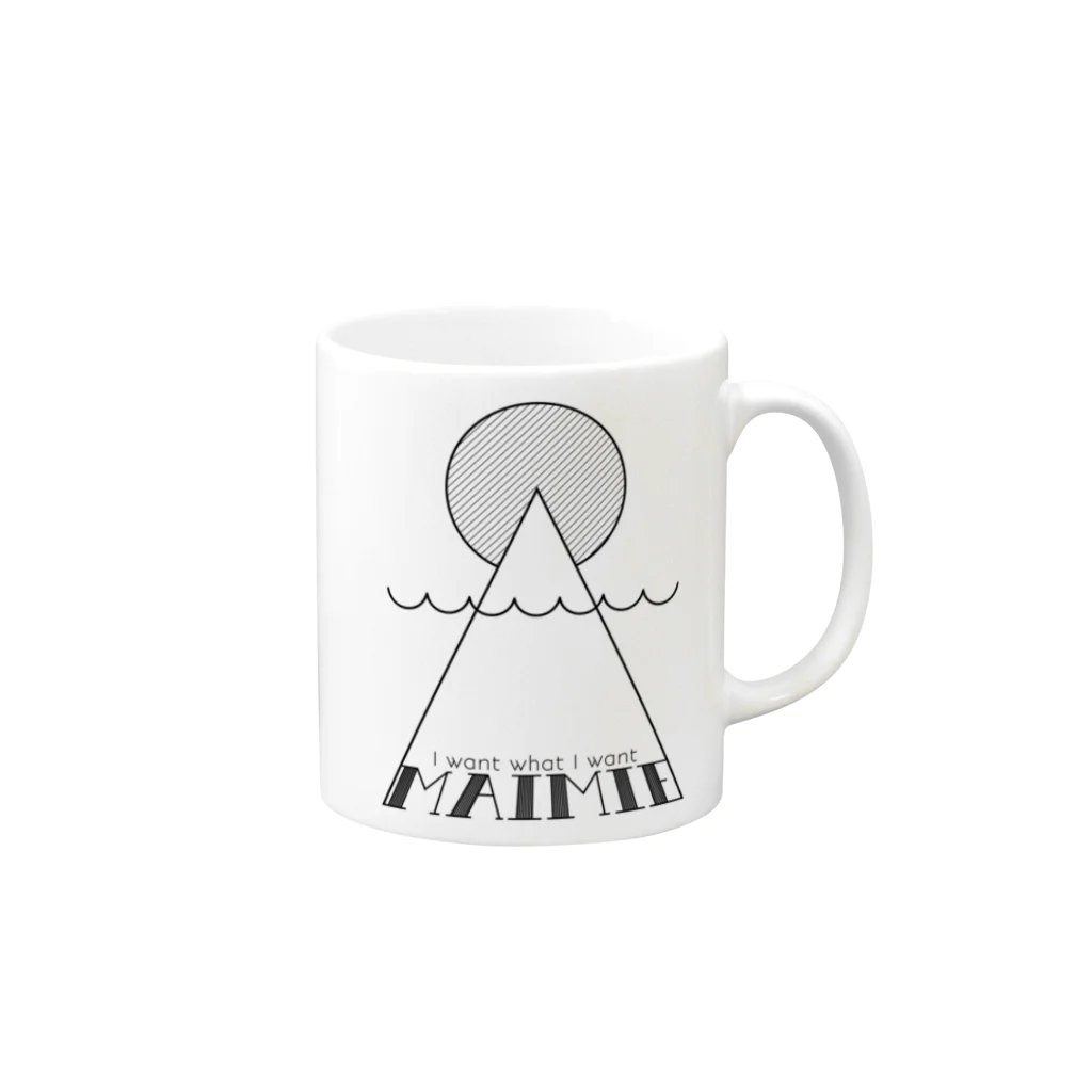 maimie WEB SHOPのmaimieハレの日（黒ロゴ） Mug :right side of the handle