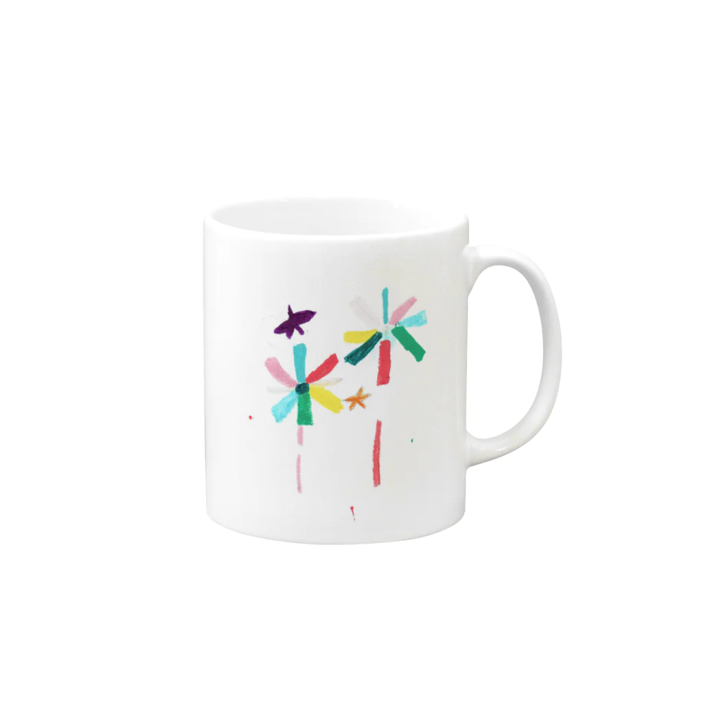 マカロン  ニャーの派手な花火 Mug :right side of the handle