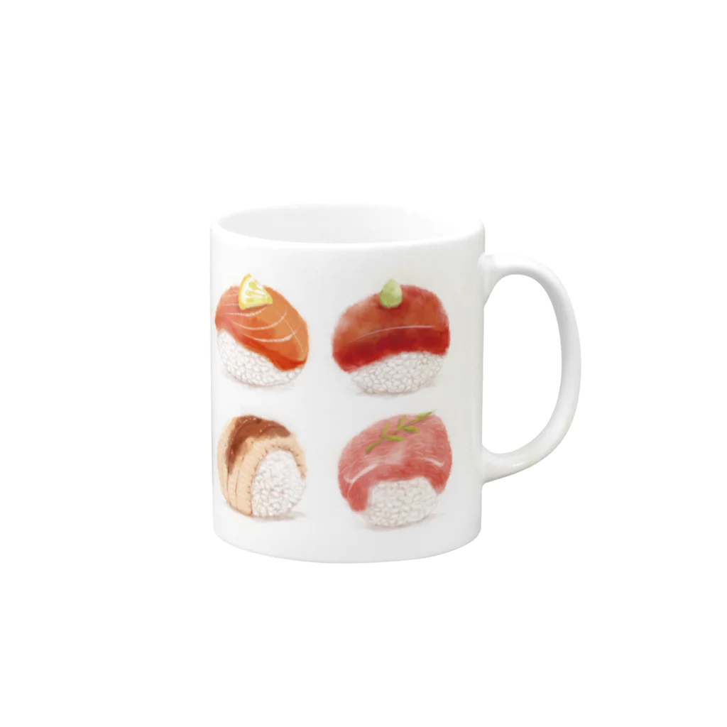 Miho MATSUNO online storeのSushi Parties Mug :right side of the handle