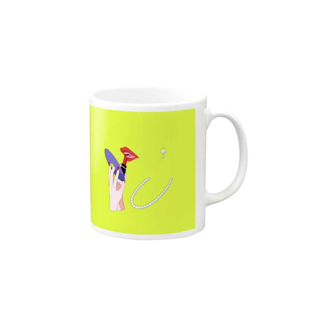 Pioのミラー Mug :right side of the handle