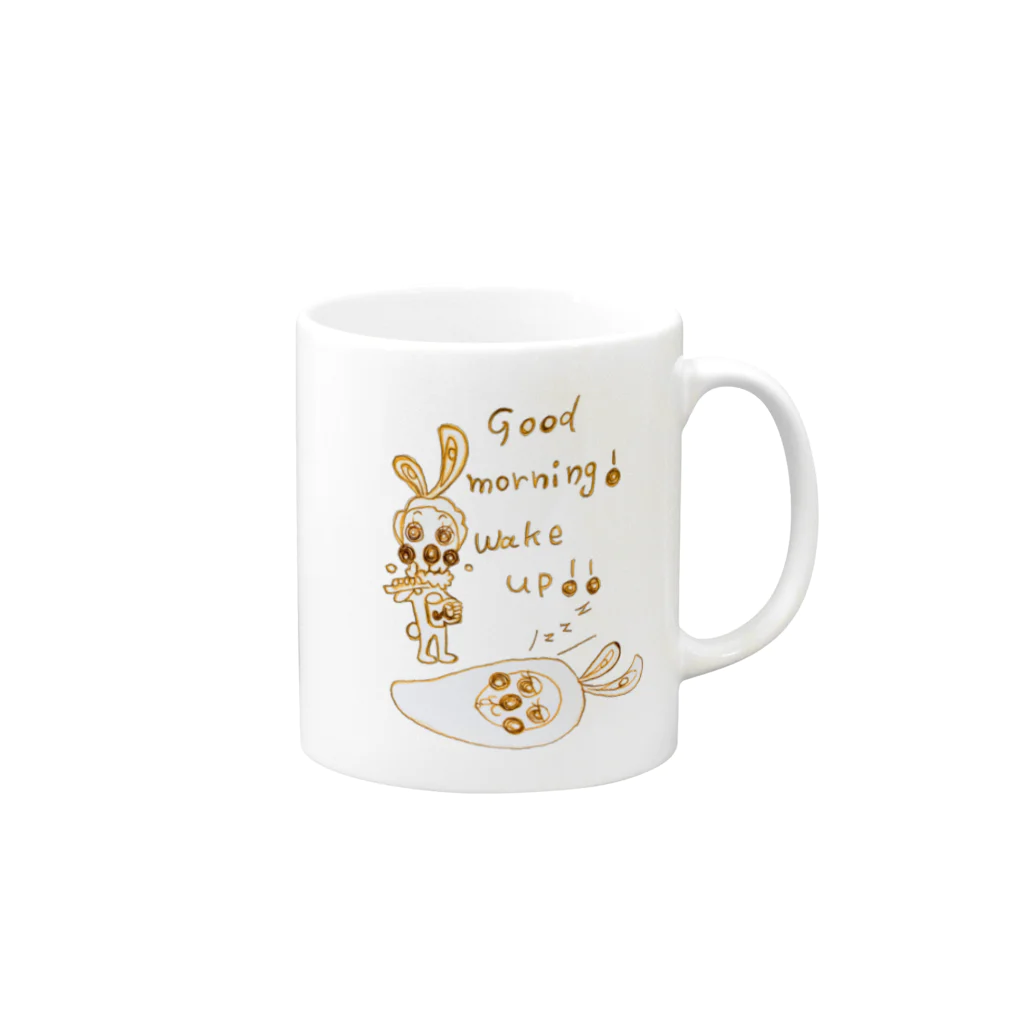 uminoneblueのGood morning! wake up!! Ver.2 Mug :right side of the handle