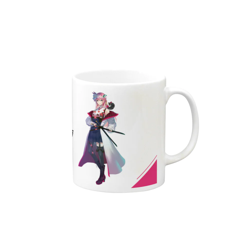 Transmit_Streamersの【公式】Transmit Streamers 花霞つぼみ マグカップ Mug :right side of the handle