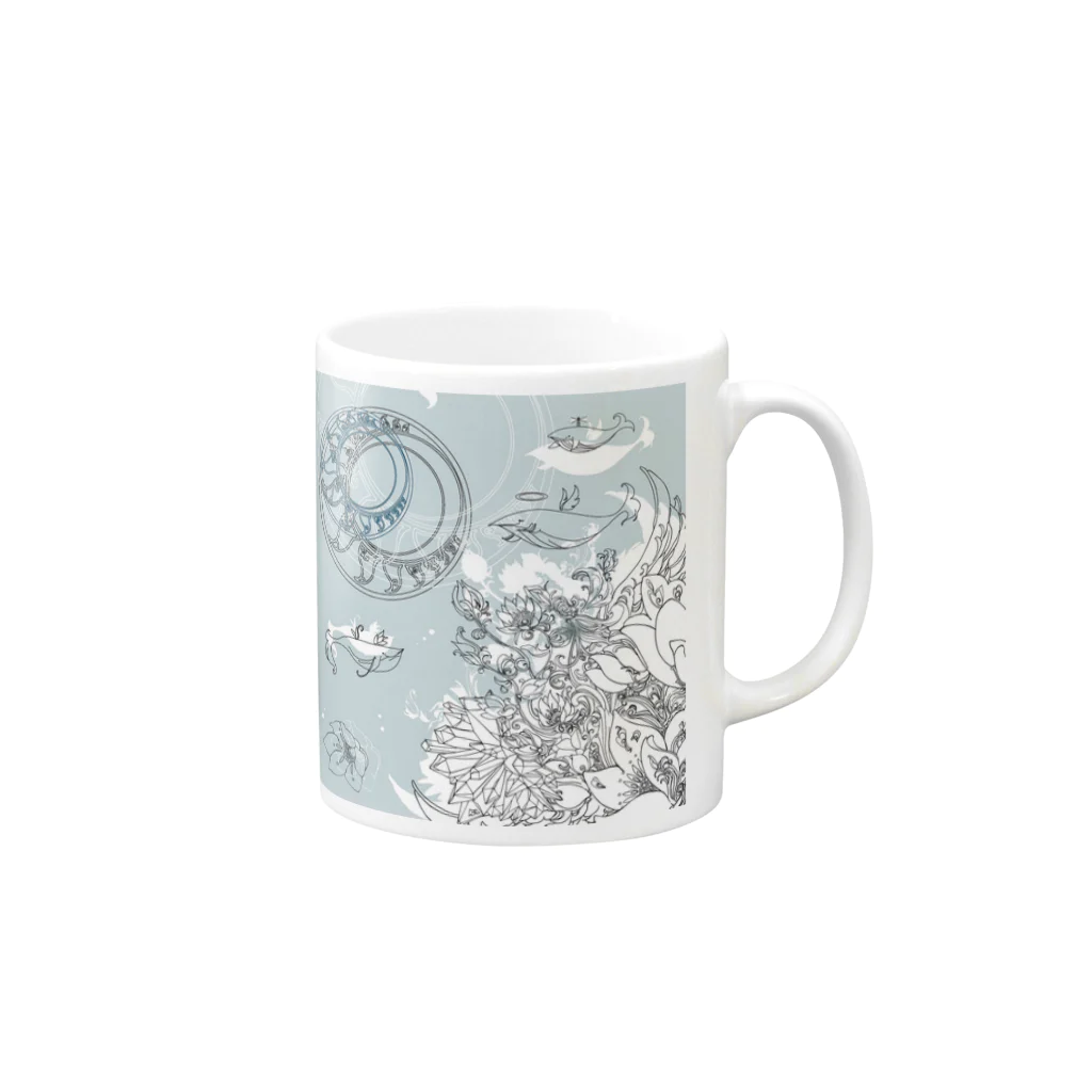 ARCANUMのARCANUM Pallet - Aqua Mug :right side of the handle