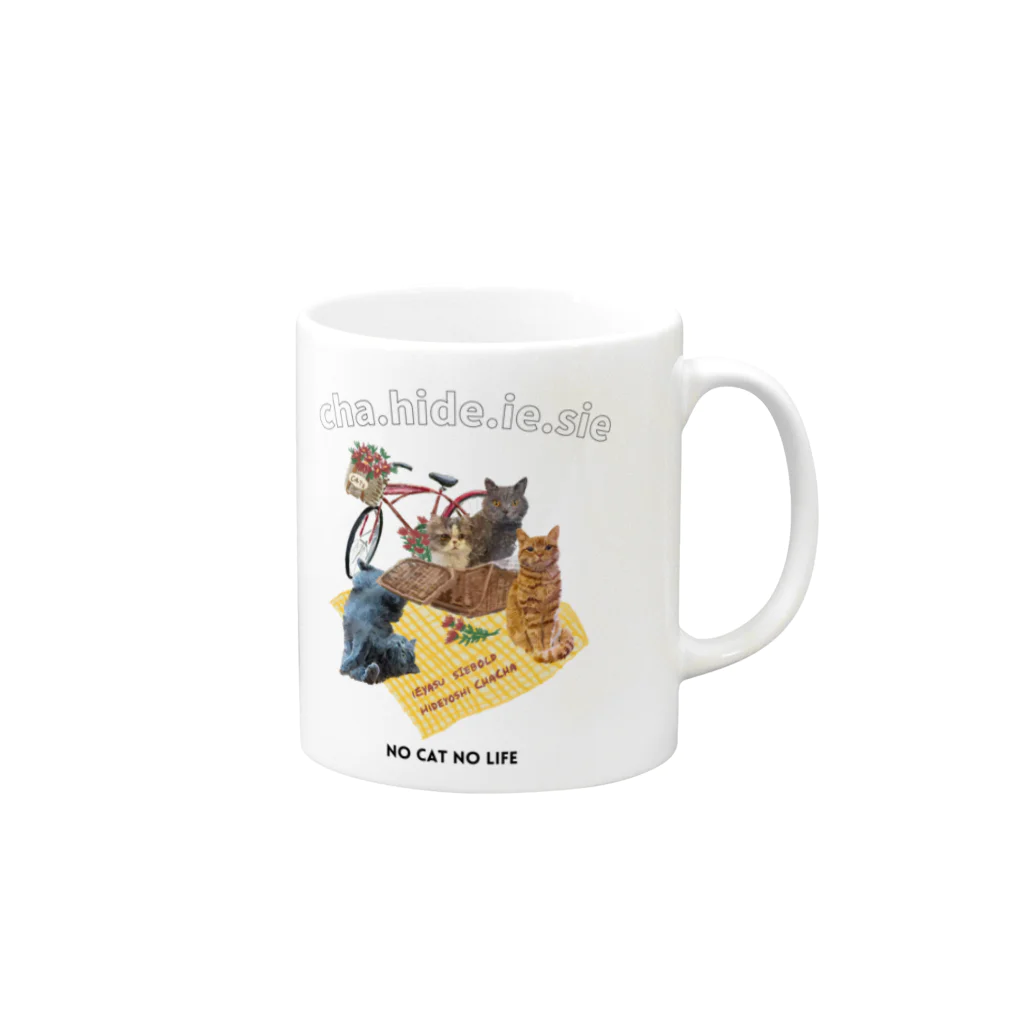 猫のイラスト屋さんのChahideyasuc　hareame Mug :right side of the handle