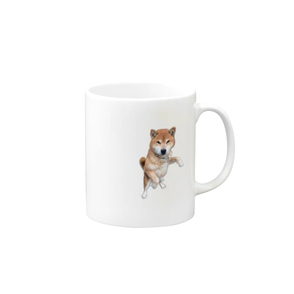 mr_LUCKYの2足立ちわんこ Mug :right side of the handle