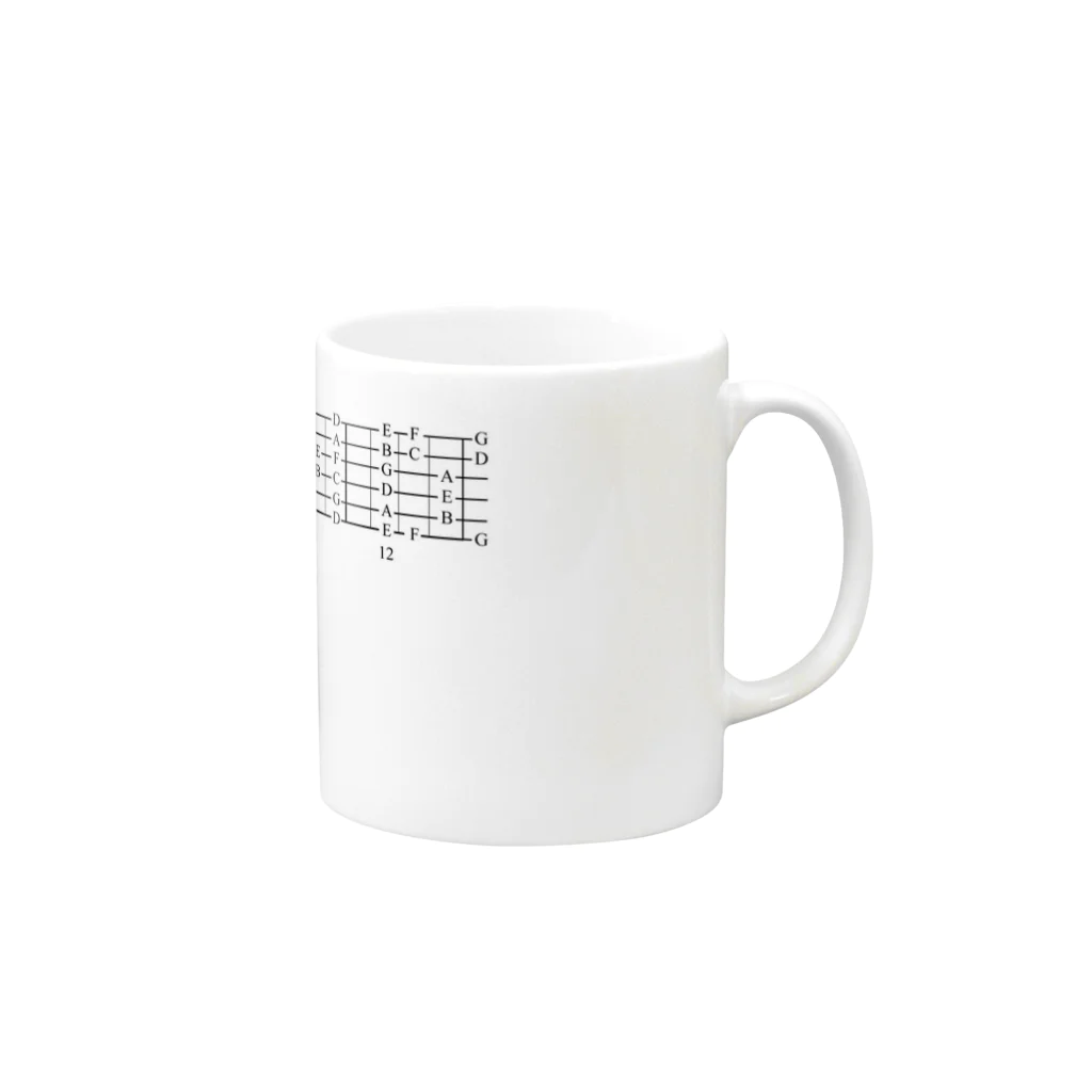 ITネコちゃんのギター音階表 A-1 Mug :right side of the handle
