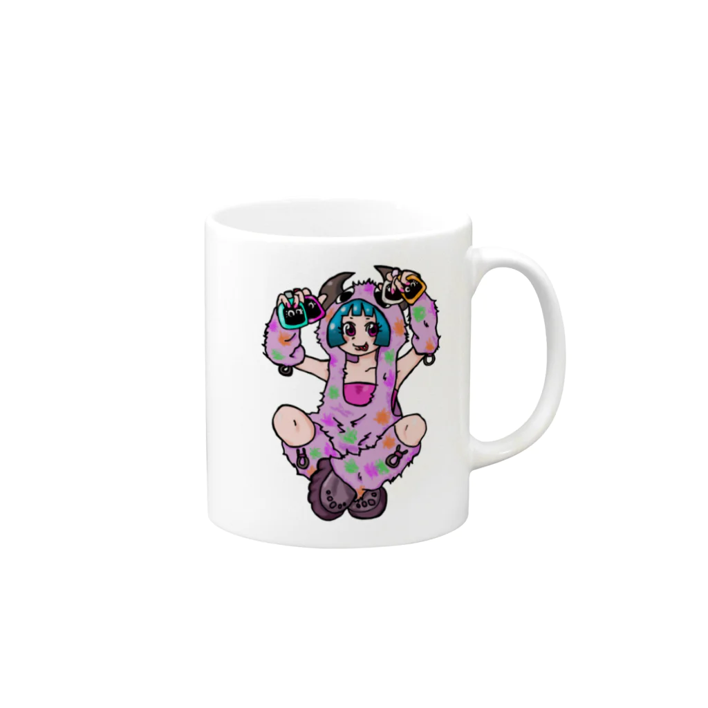 あやしいおばさん くろまめさんの○ュアアルコール（ク○イナー） Mug :right side of the handle