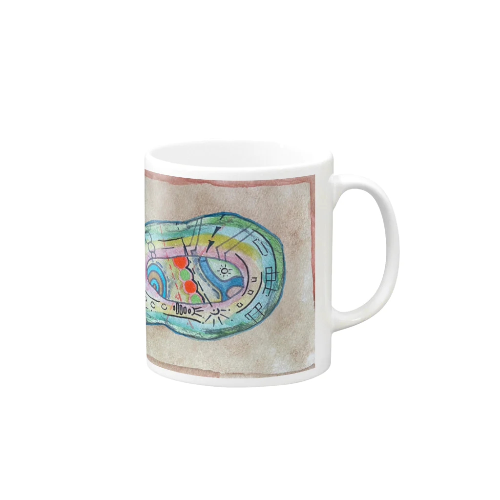 わいわいパークーの単細胞の絵 Mug :right side of the handle