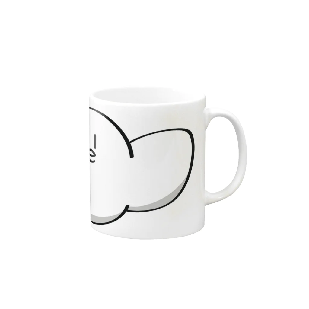 のりたまの⌒(ё)⌒（影あり） Mug :right side of the handle