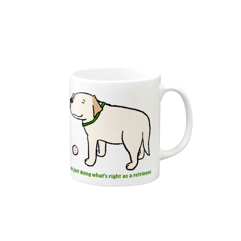 Dog Drawer Drawn by Dogのレトリーバー Mug :right side of the handle