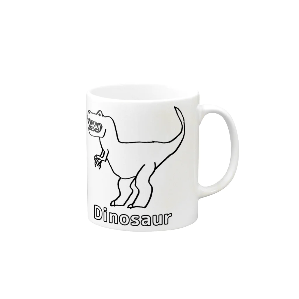 mika＝アミカDesignのDinosaur Mug :right side of the handle