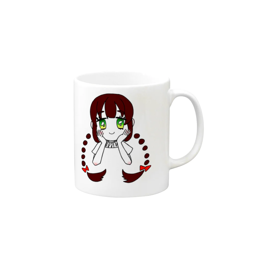 くろのおさげがーる Mug :right side of the handle