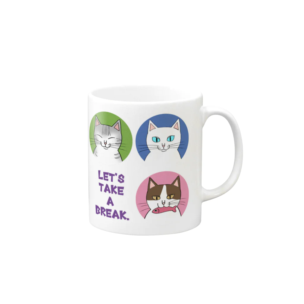 就労継続支援A型B型事業所espo岐阜の猫さんマグカップ Mug :right side of the handle