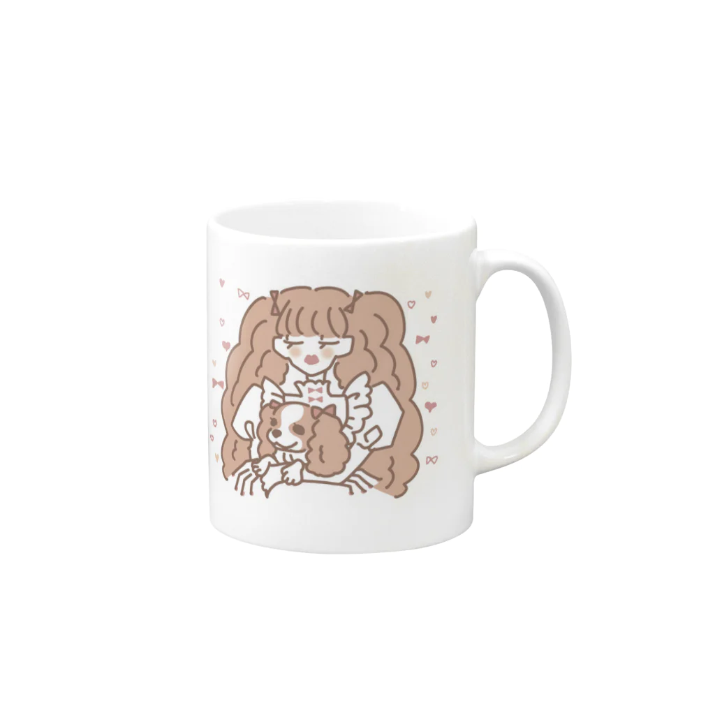 絵湖-eco-のおそろい Mug :right side of the handle