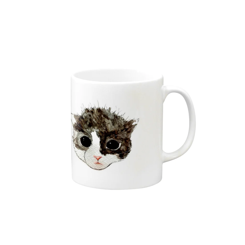 保護猫茶トラ兄弟LIFEの杏ちゃん Mug :right side of the handle