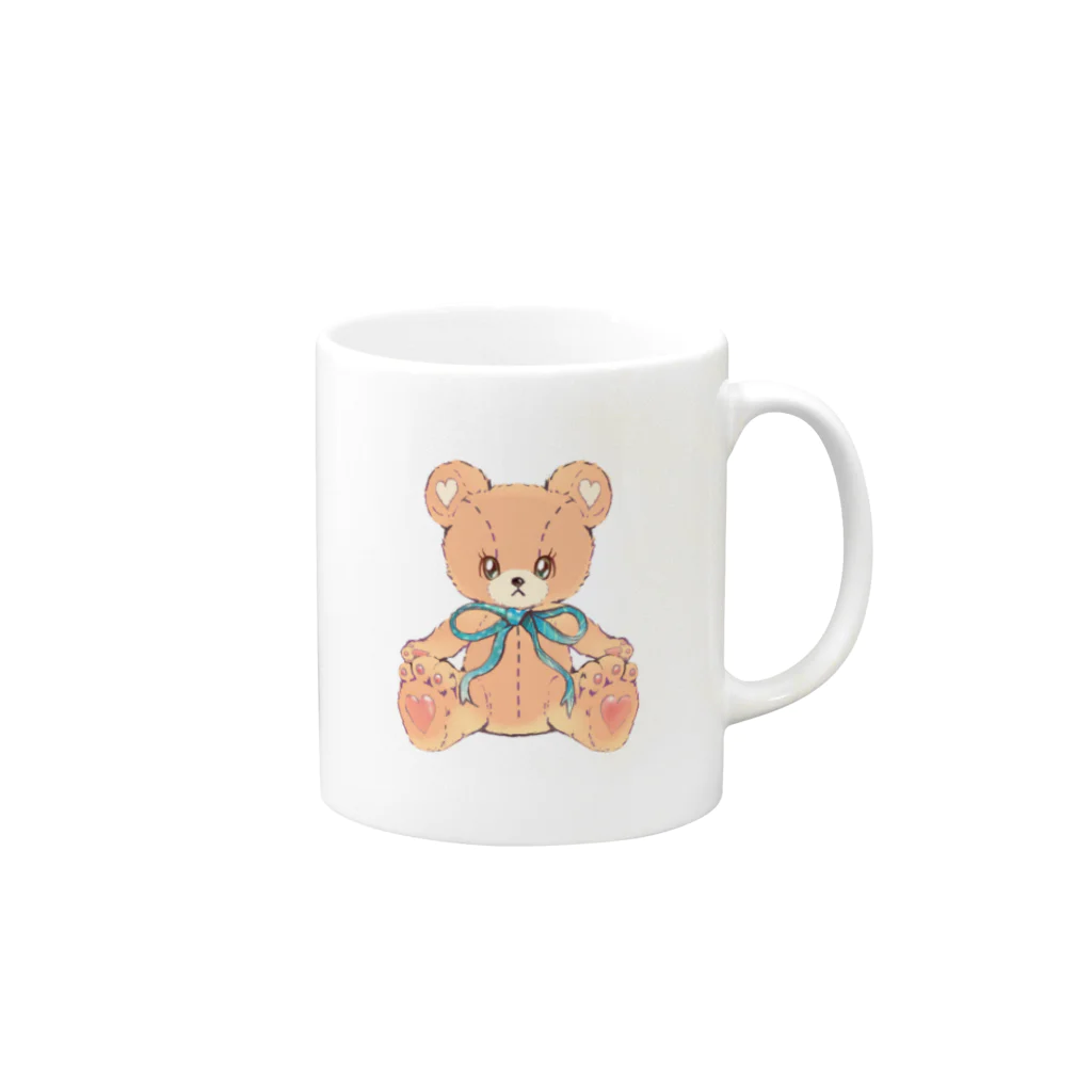 ハルマツアキのくまのラブリー🧸 Mug :right side of the handle