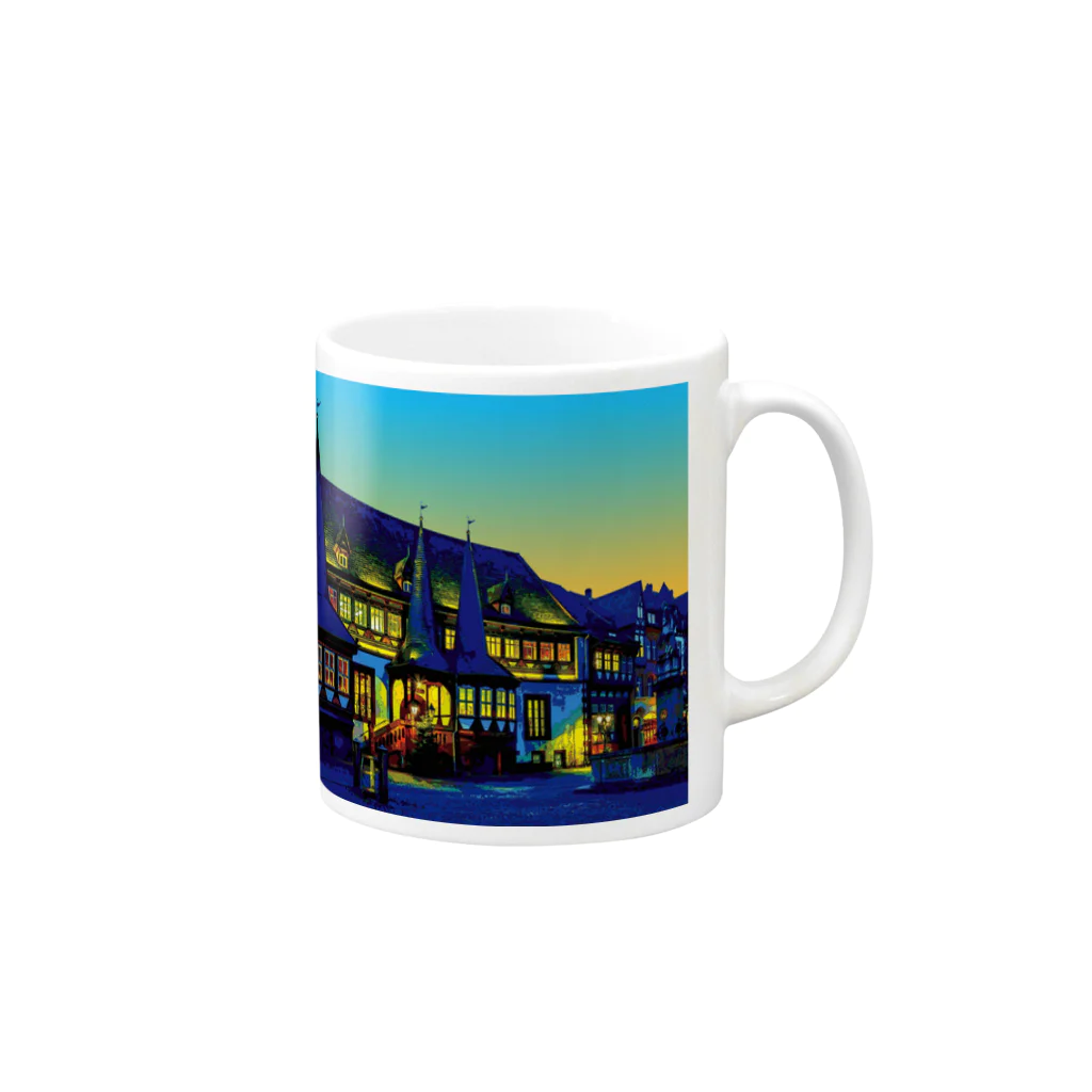 GALLERY misutawoのドイツ 夕暮れのアインベック旧市庁舎 Mug :right side of the handle