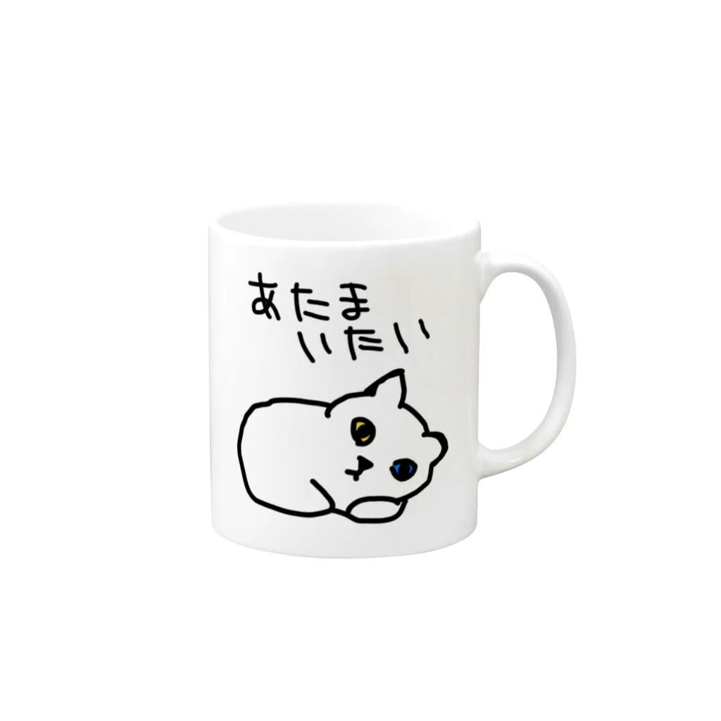 ミナミコアリクイ【のの】のあたまいたいねこ Mug :right side of the handle