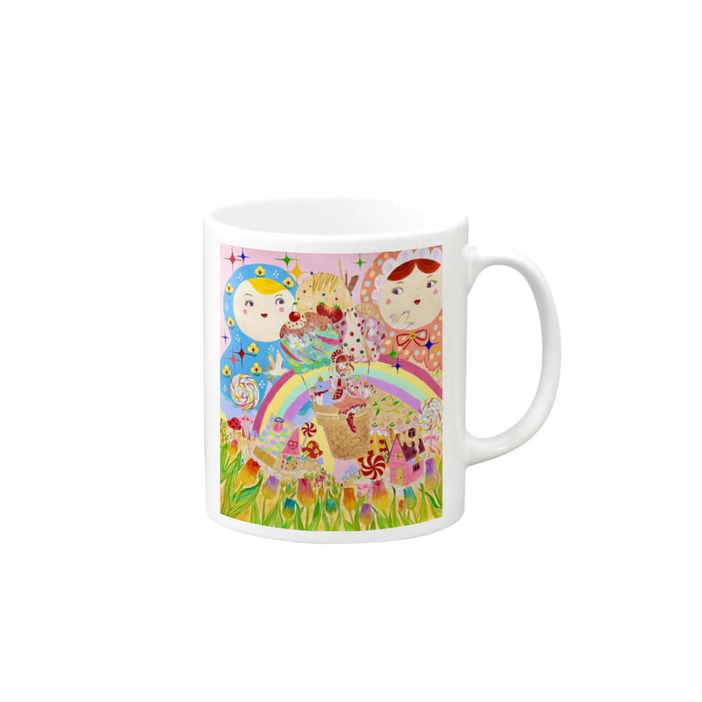 はいからヒストリカルSUZURI店のUTOPIA(ユートピア) Mug :right side of the handle