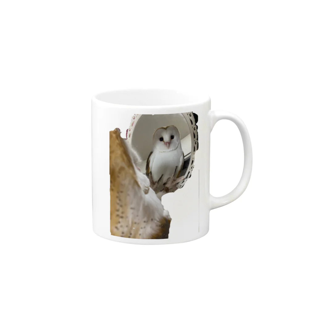 AYANEのメンフクロウのエリック Mug :right side of the handle