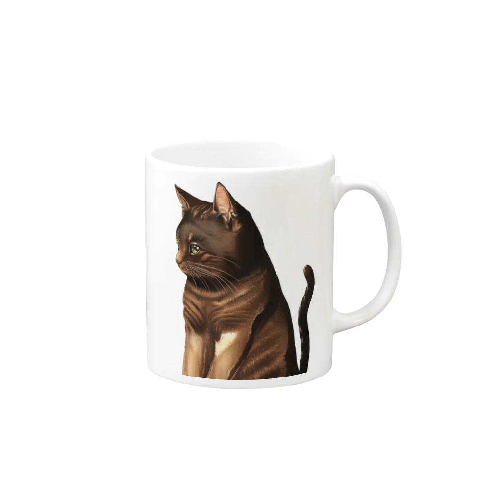 cat's pawのねこ Mug :right side of the handle