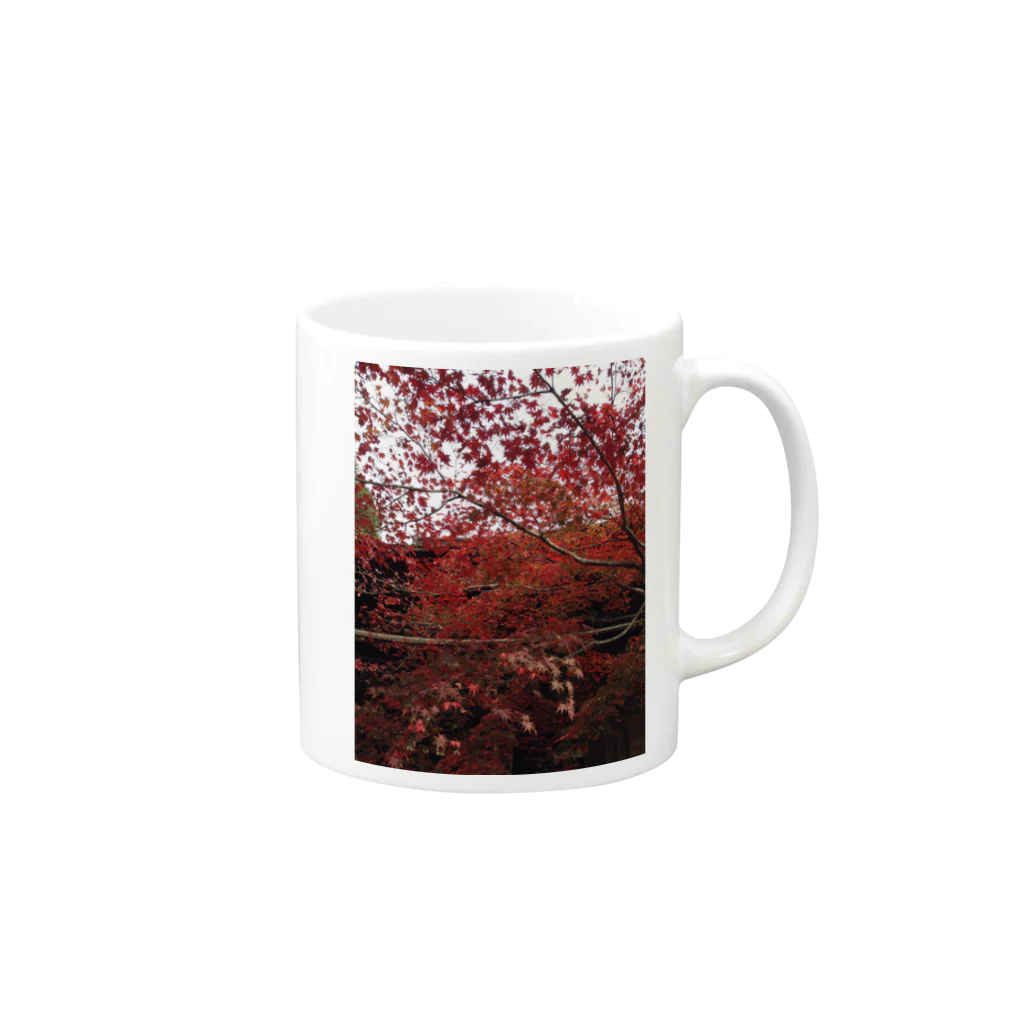 935maronの秋・日本の紅葉・紅葉・もみじ(fall/autumn in Japan) Mug :right side of the handle