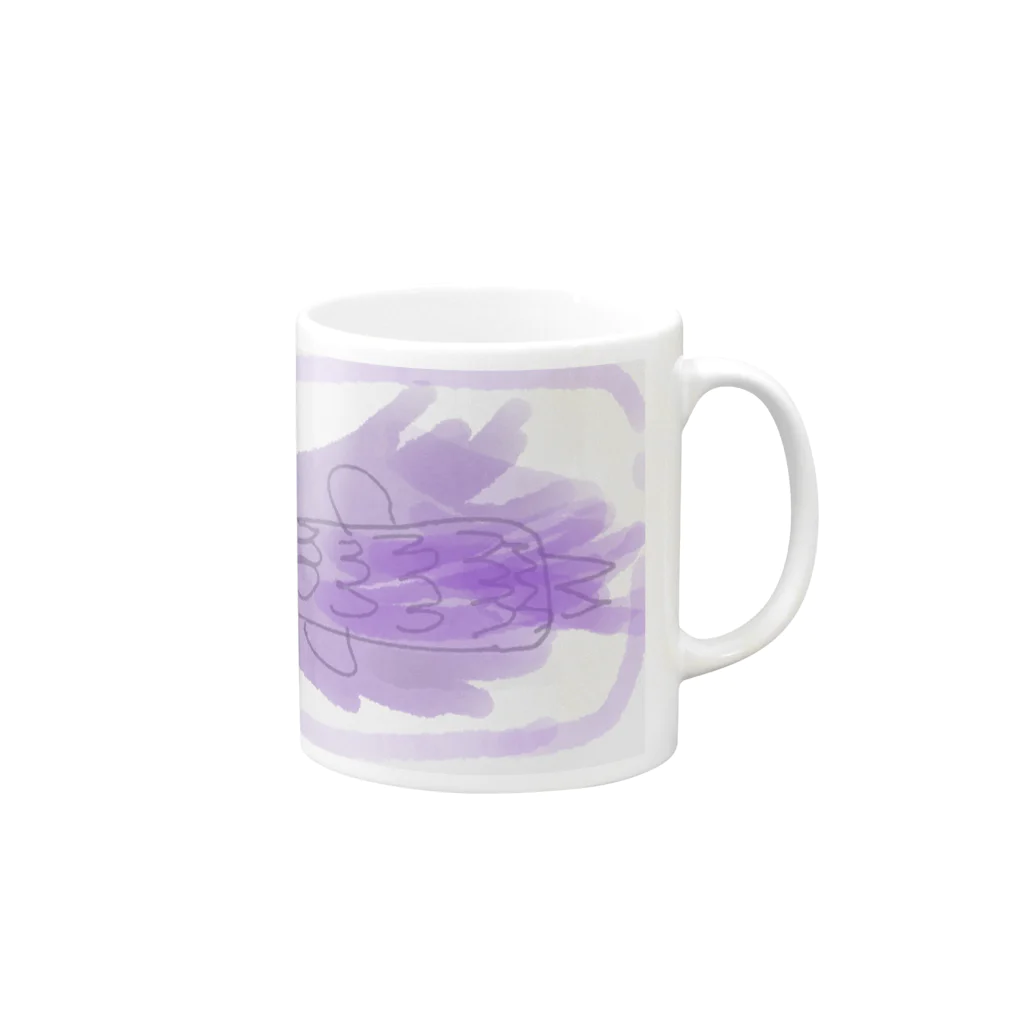 くらきよのショップの生魚 Mug :right side of the handle