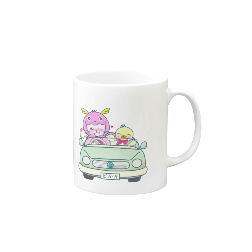 dragonpinkのどらごんにゃシリーズ Mug :right side of the handle