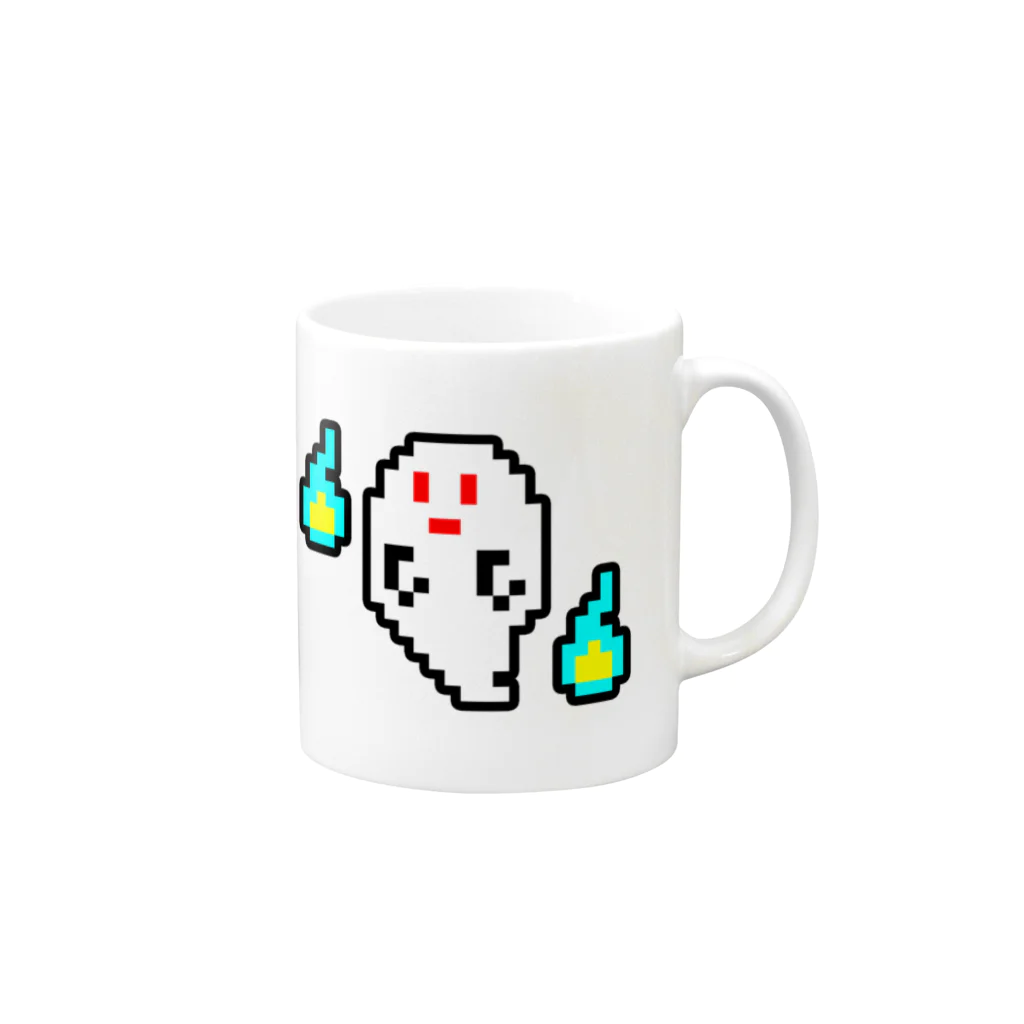 ゆうれいショップのドット絵ゆうれいマグカップ Mug :right side of the handle