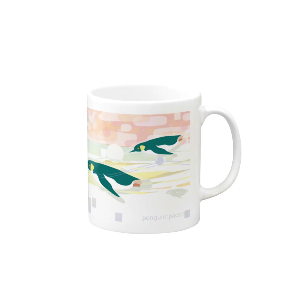 ペンギンパカリの四季（ペンギン遊泳） Mug :right side of the handle