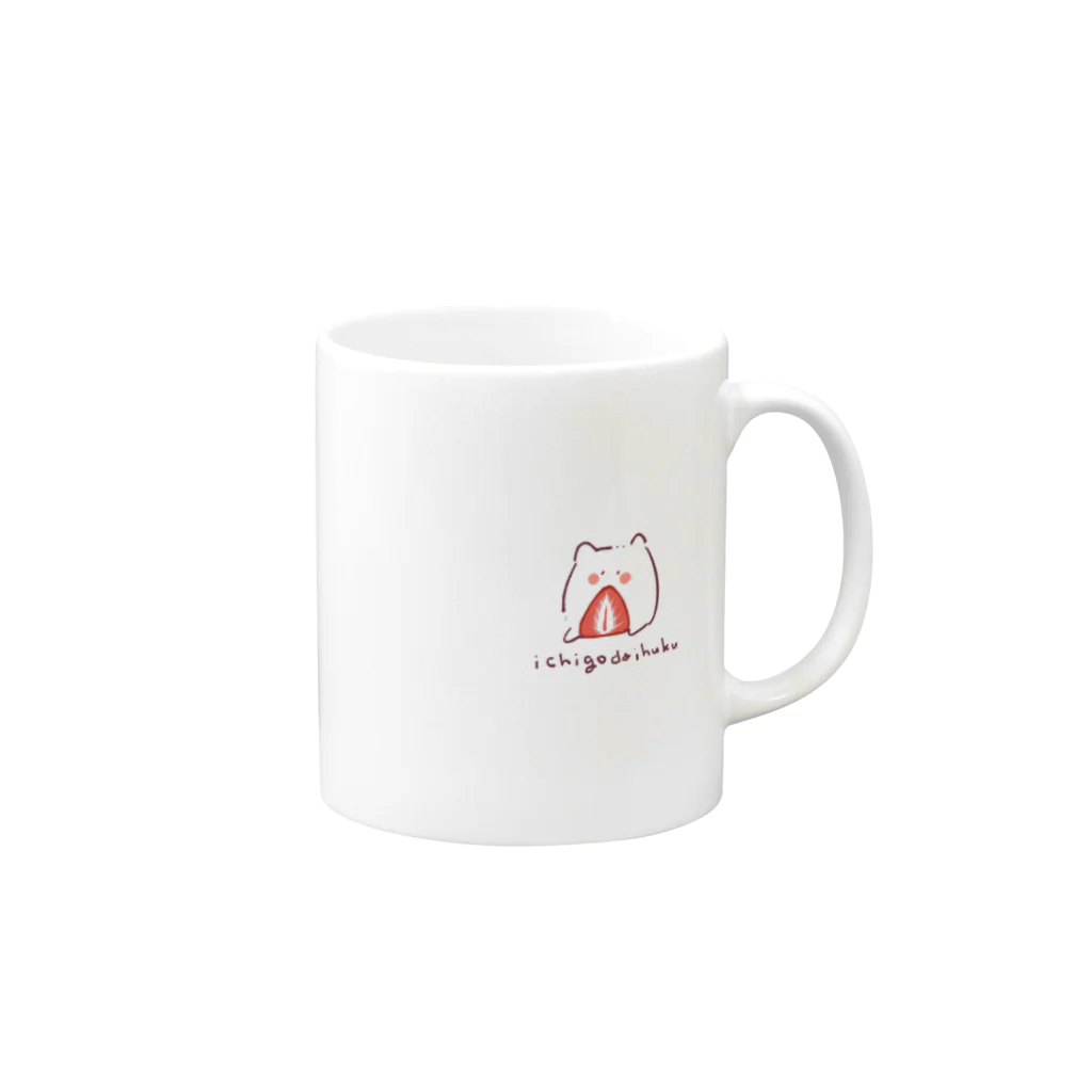 じこまんぞくのいちごだいふくいぬ Mug :right side of the handle