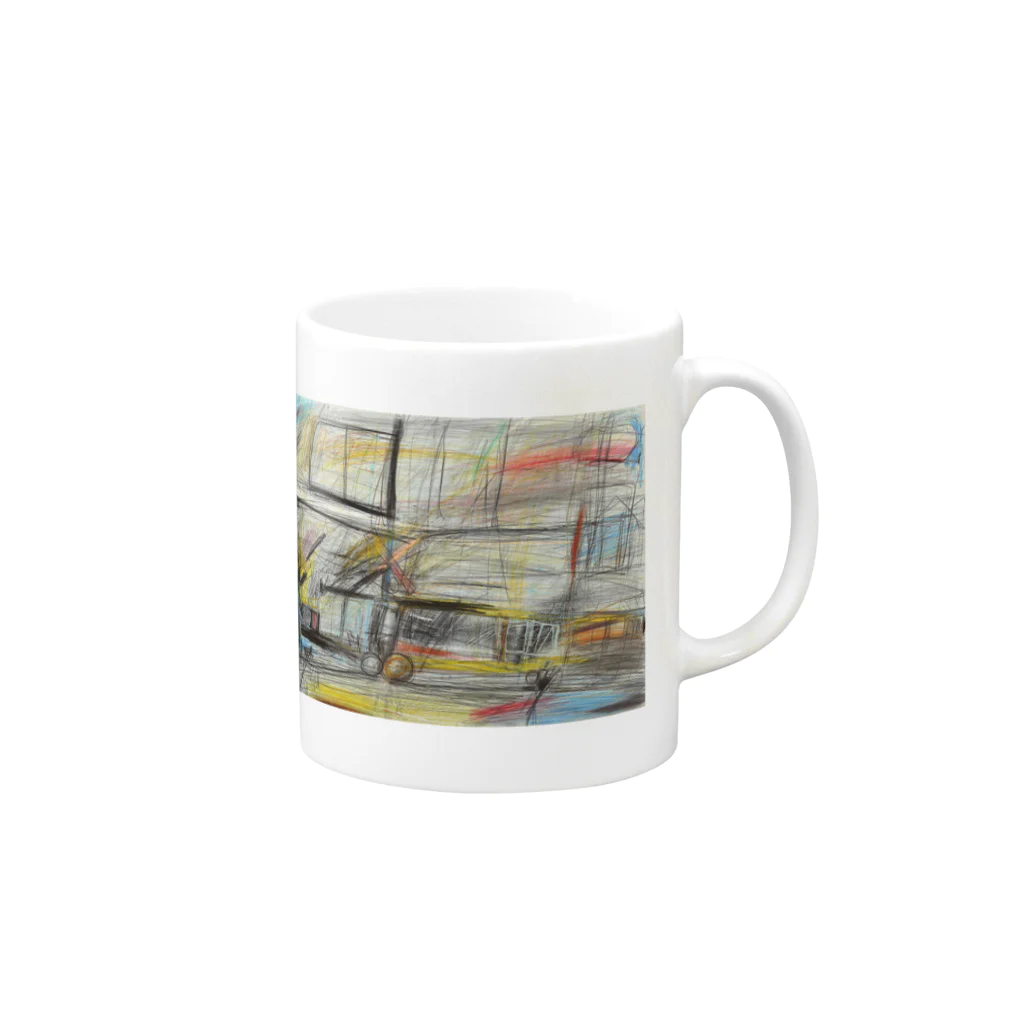 ケラピーSHOPの電車 Mug :right side of the handle