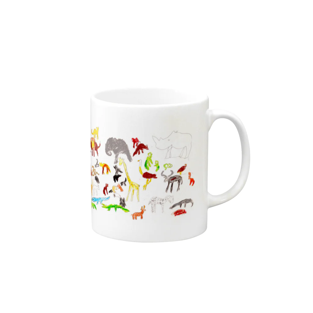 ケラピーSHOPのサファリパーク Mug :right side of the handle