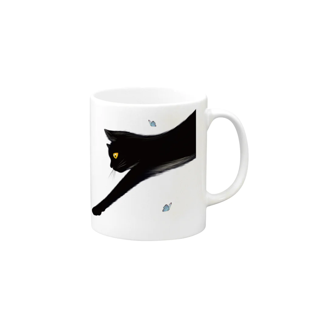 にこねこ【保護猫の保育園】のさえちゃんマグ Mug :right side of the handle