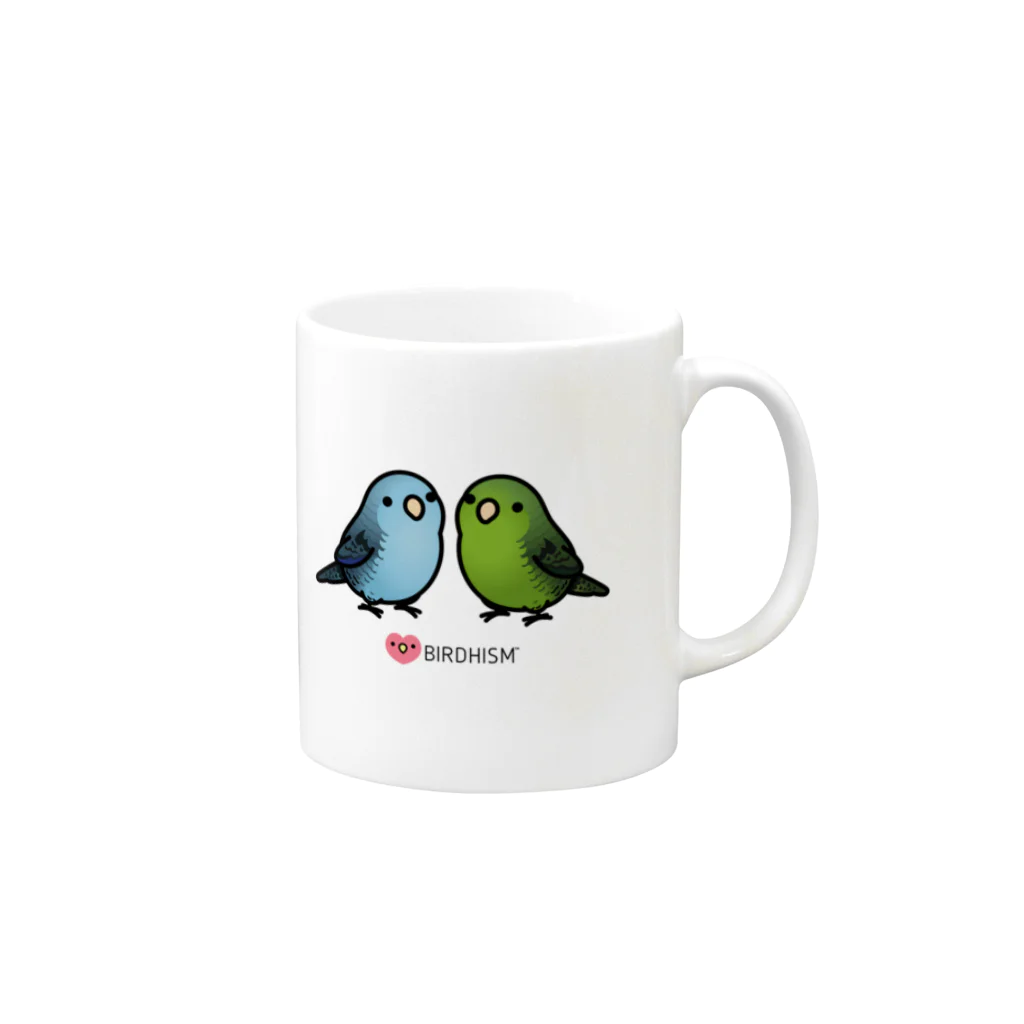 Cody the LovebirdのChubby Bird 仲良しサザナミインコ Mug :right side of the handle