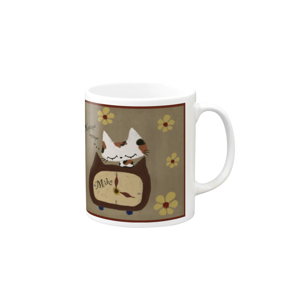 miminsの猫ちゃんと赤い毛糸 Mug :right side of the handle