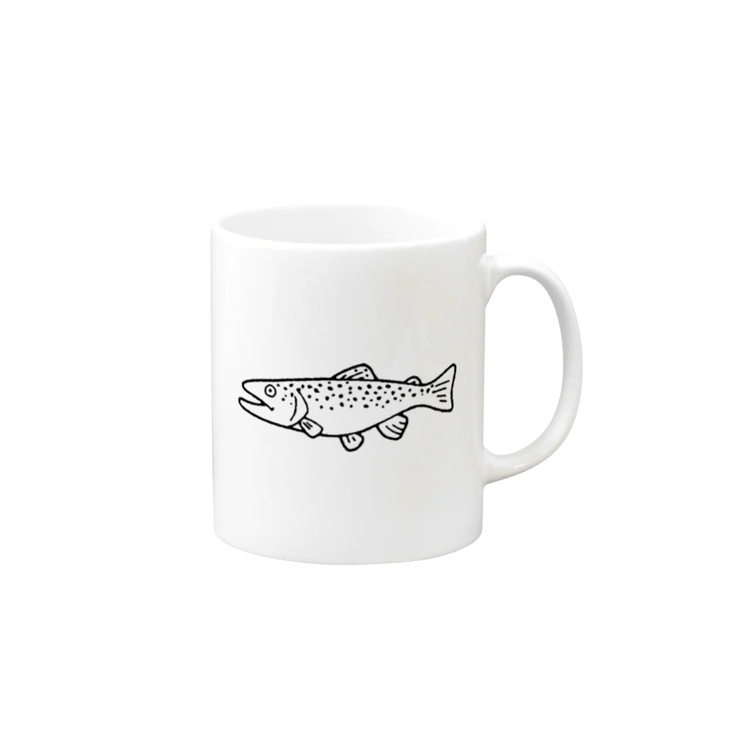 のぞみユニ🐟のブラウントラウト Mug :right side of the handle