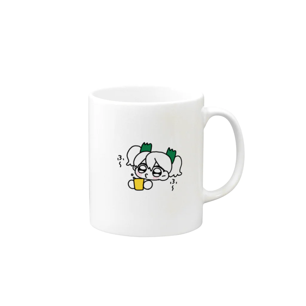 くキワか丸のお店🌱のふーふーぽかぽか Mug :right side of the handle