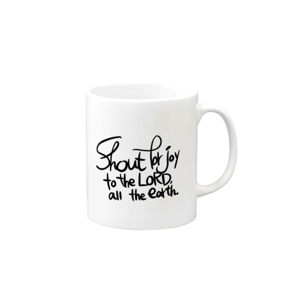 Christian-SheepHouseのShout for joy to the LORD Mug :right side of the handle