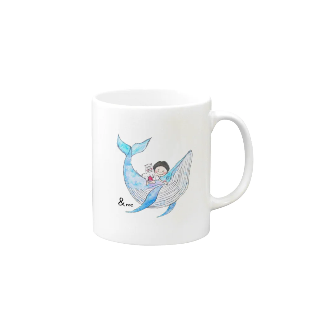 Okatonの【Whale】&me Mug :right side of the handle